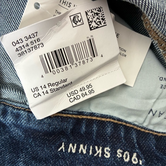 American Eagle 90’s Skinny Jeans High-Rise Vintage-Inspired Denim NWT - Picture 7 of 7